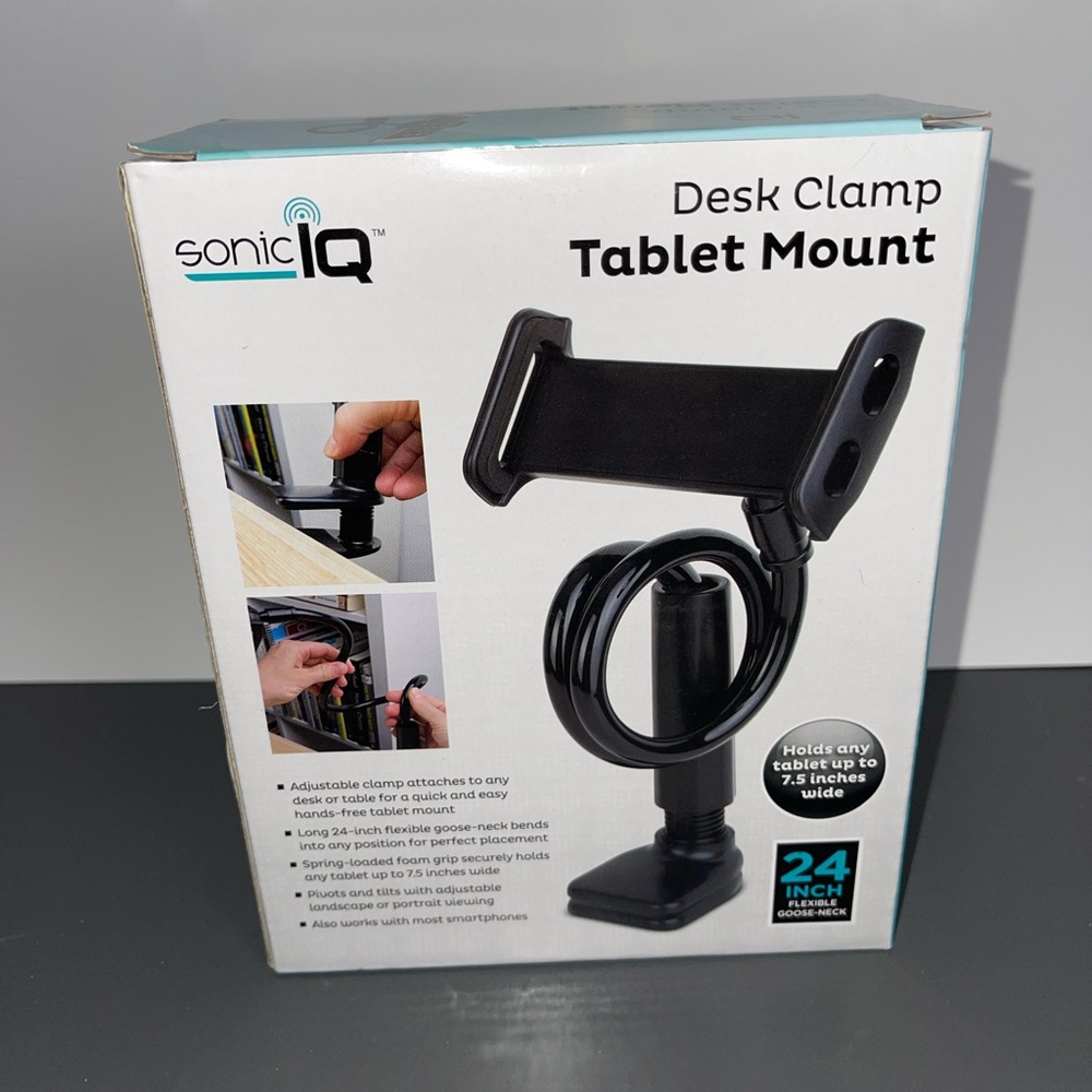 🩷 Flash Sale 🩷 Black Desk Clamp Tablet Mount. New in box.